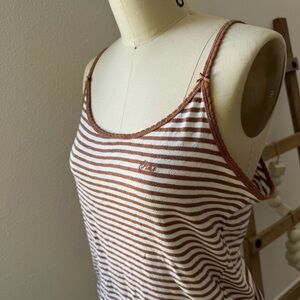 PINK Victoria’s Secret Striped Brown and White Women's Camisole Tank Top XL